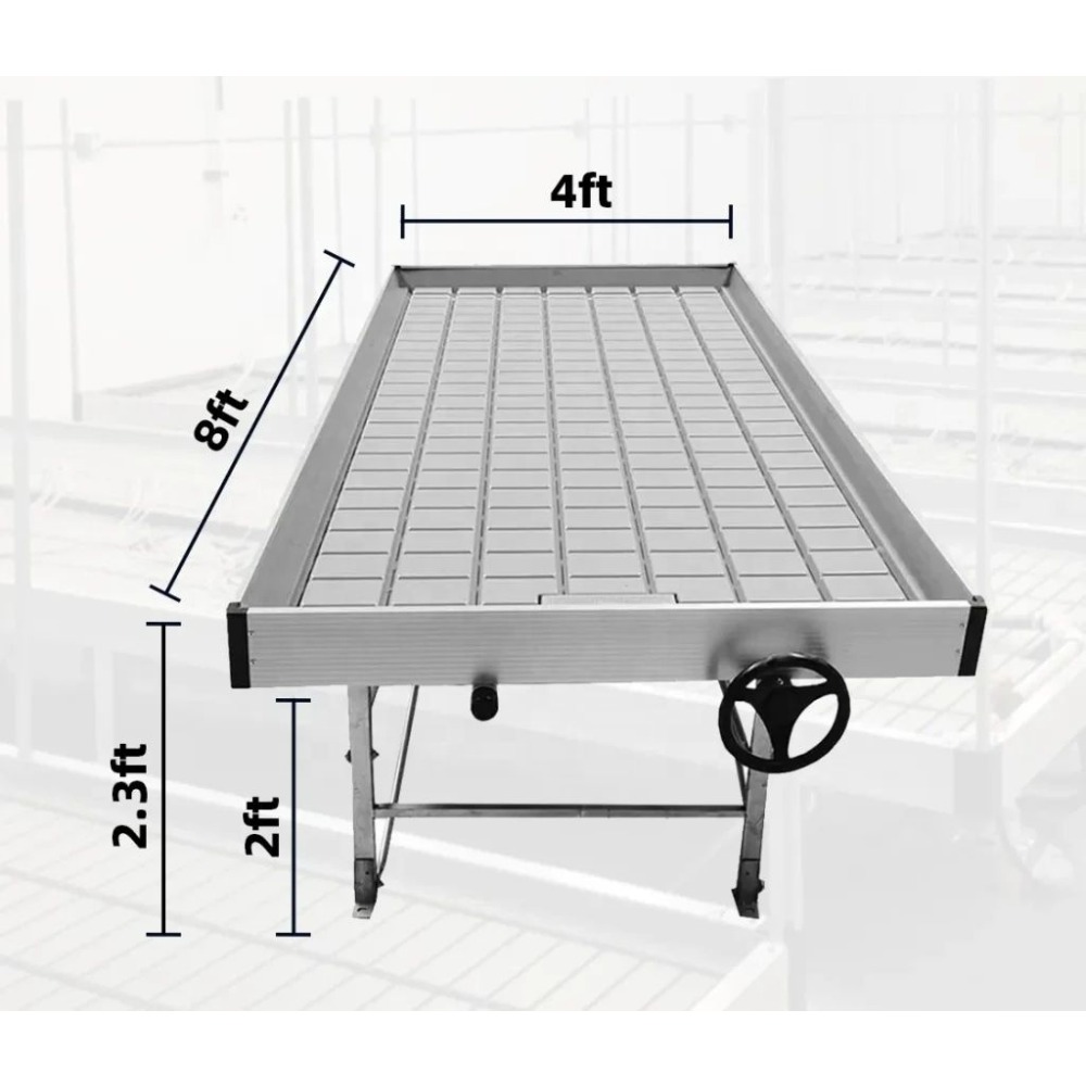 Flood Tray Table - Greenhouse Benches Flood Grow Trays Sliding