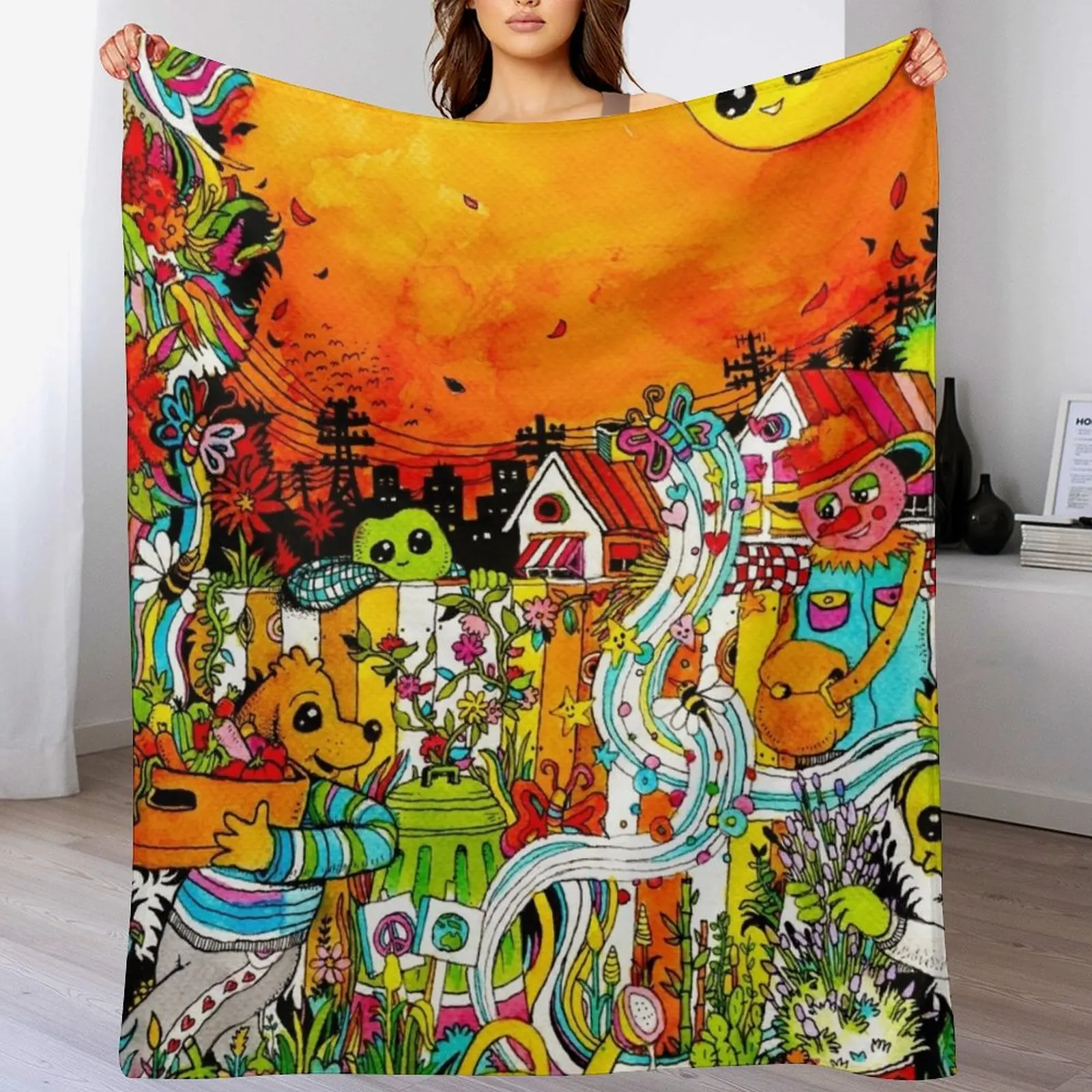 Urban Farm Time Throw Blanket  - Urban Farming Home ulasan dan harga